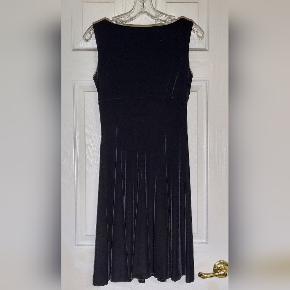 EVAN PICONE | 6P Velour/Velvet Little Black Dress - Picture 2 of 4